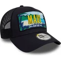 morkbla-trucker-keps-9forty-a-frame-license-plate-fran-maui-stader-och-strander-fran-new-era