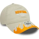 bojd-beige-justerbar-keps-for-dam-9twenty-flame-visor-fran-new-era