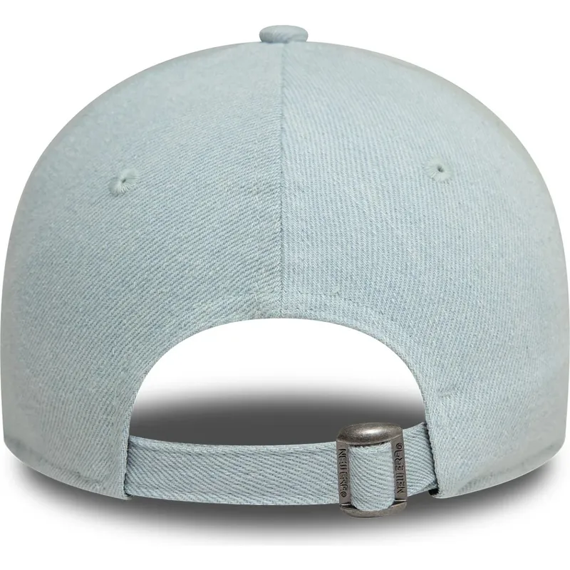 ljusbla-justerbar-kurvad-keps-for-dam-med-rosa-logotyp-9forty-denim-icon-heart-fran-new-york-yankees-mlb-av-new-era