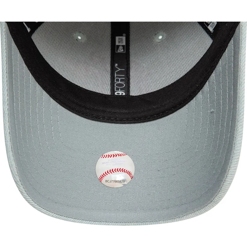 ljusbla-justerbar-kurvad-keps-for-dam-med-rosa-logotyp-9forty-denim-icon-heart-fran-new-york-yankees-mlb-av-new-era