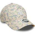 beige-justerbar-bojd-keps-for-kvinnor-9twenty-floral-quilt-new-york-yankees-mlb-fran-new-era