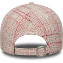 rosa-justerbar-kurvad-keps-for-kvinnor-med-rosa-logotyp-9forty-tweed-av-new-york-yankees-mlb-fran-new-era