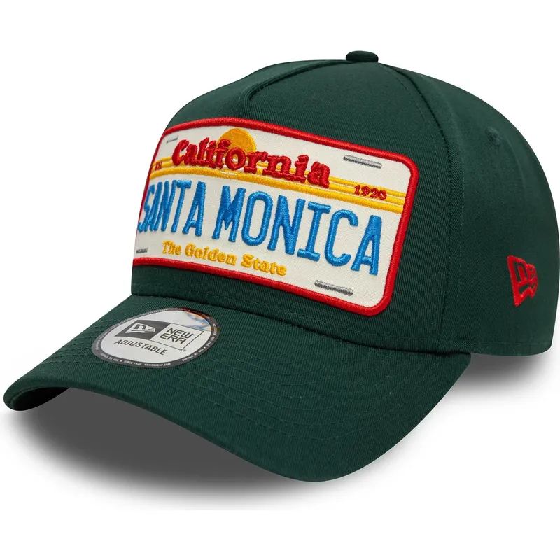 gron-kurvad-keps-snapback-9forty-a-frame-license-plate-fran-santa-monica-stader-och-strander-fran-new-era