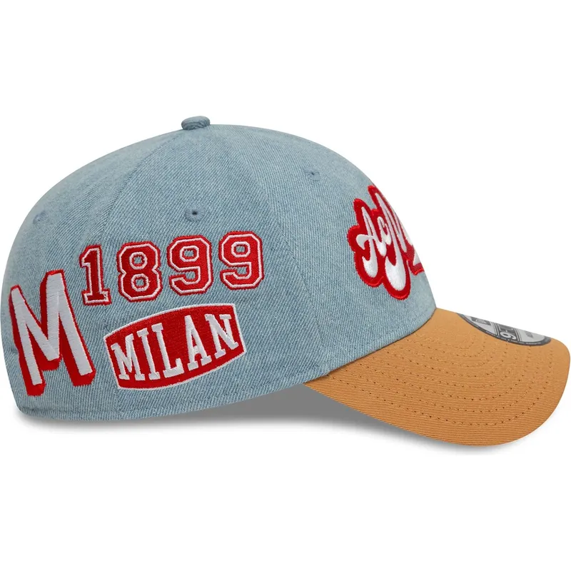 bojd-bla-och-brun-justerbar-keps-9forty-denim-ac-milan-serie-a-fran-new-era