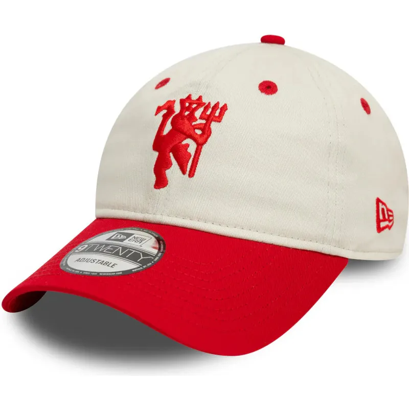 vit-och-rod-bojd-keps-justerbar-9twenty-contrast-visor-fran-manchester-united-football-club-premier-league-av-new-era