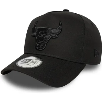 Svart snapback E Frame Essential keps med böjd skärm från Chicago Bulls NBA av New Era