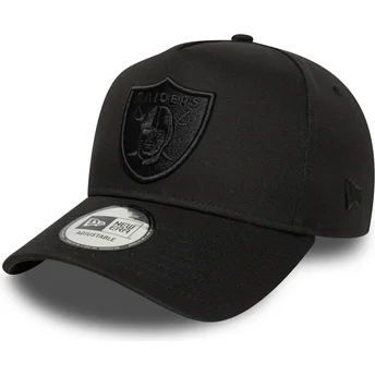 Svart böjd snapback E Frame Essential från Las Vegas Raiders NFL av New Era