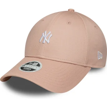 Justerbar rosa kurvad keps för kvinnor 9FORTY Mini Logo från New York Yankees MLB av New Era