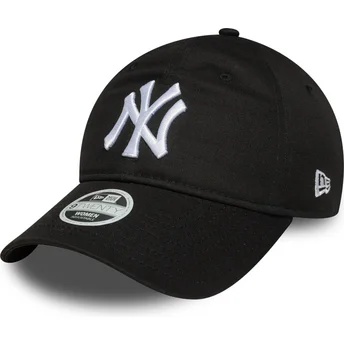 Justerbar svart kurvad keps för kvinnor 9TWENTY League Essential från New York Yankees MLB av New Era