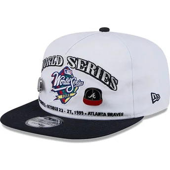 Vit och svart platt snapback-keps Golfer Championship Pin från New York Yankees & Atlanta Braves MLB av New Era