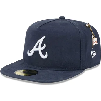 Atlanta Braves MLB New Era 59FIFTY A Frame Championship Side Flag justerbar marinblå platt keps