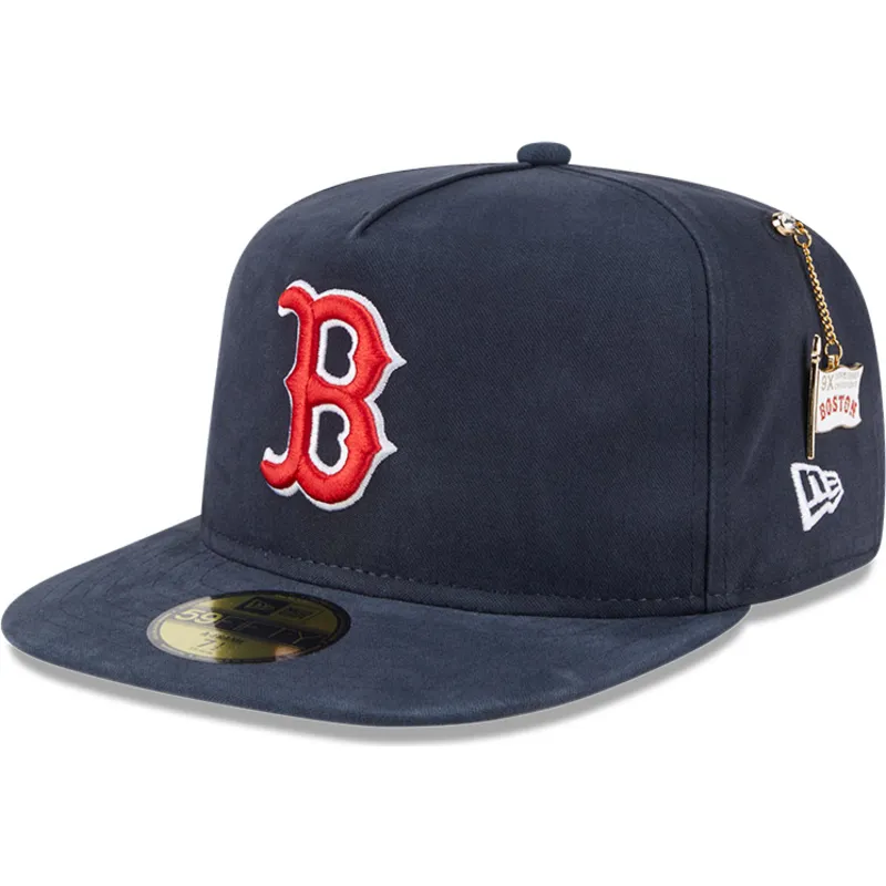 marinbla-platt-keps-justerad-59fifty-a-frame-championship-side-flag-boston-red-sox-mlb-fran-new-era