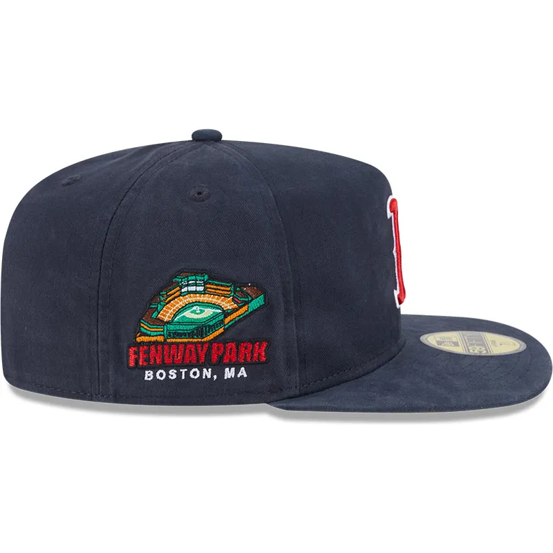 marinbla-platt-keps-justerad-59fifty-a-frame-championship-side-flag-boston-red-sox-mlb-fran-new-era