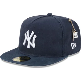 New Era New York Yankees MLB 59FIFTY A Frame Championship Side Flag justerbar marinblå platt keps