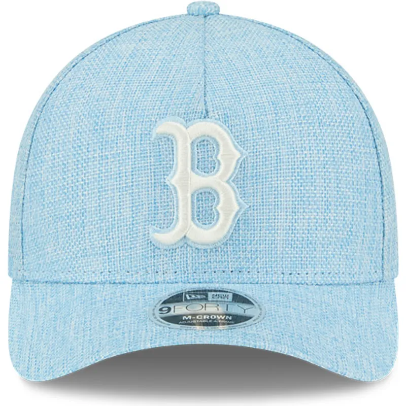ljusbla-kurvad-keps-snapback-9forty-m-crown-a-frame-cotton-weave-fran-boston-red-sox-mlb-av-new-era