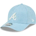 ljusbla-kurvad-keps-snapback-9forty-m-crown-a-frame-cotton-weave-fran-atlanta-braves-mlb-av-new-era