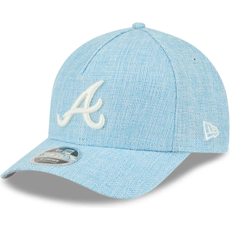 ljusbla-kurvad-keps-snapback-9forty-m-crown-a-frame-cotton-weave-fran-atlanta-braves-mlb-av-new-era