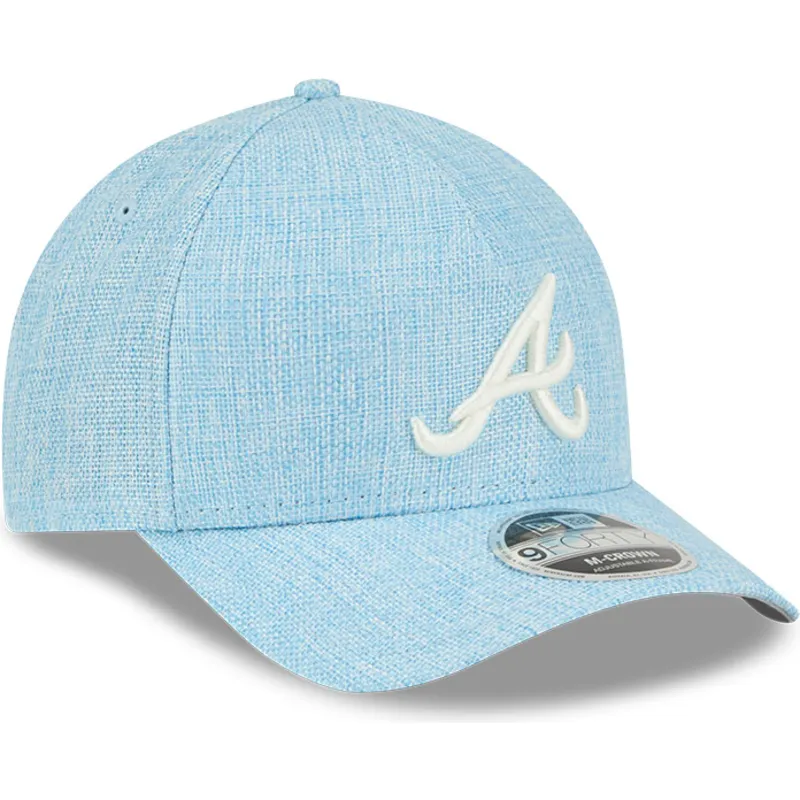 ljusbla-kurvad-keps-snapback-9forty-m-crown-a-frame-cotton-weave-fran-atlanta-braves-mlb-av-new-era