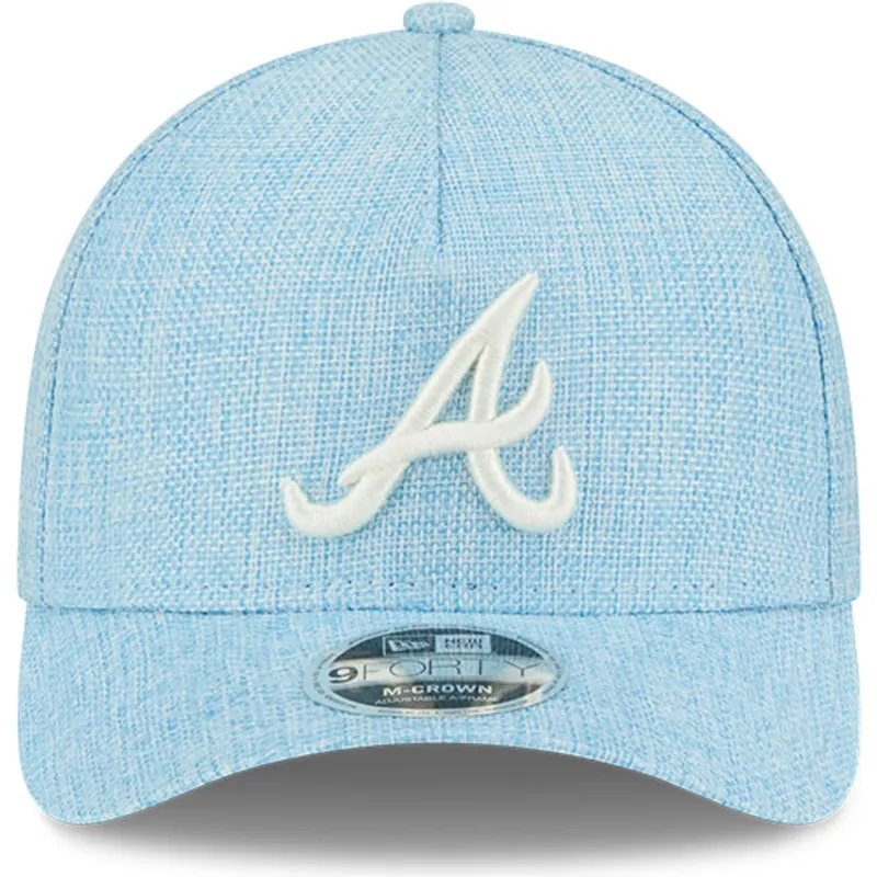 ljusbla-kurvad-keps-snapback-9forty-m-crown-a-frame-cotton-weave-fran-atlanta-braves-mlb-av-new-era