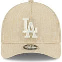 beige-bojd-keps-snapback-9forty-m-crown-a-frame-cotton-weave-fran-los-angeles-dodgers-mlb-av-new-era
