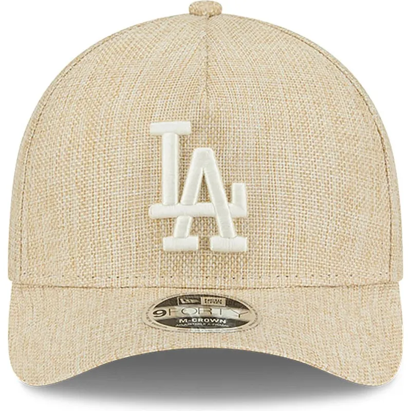 beige-bojd-keps-snapback-9forty-m-crown-a-frame-cotton-weave-fran-los-angeles-dodgers-mlb-av-new-era