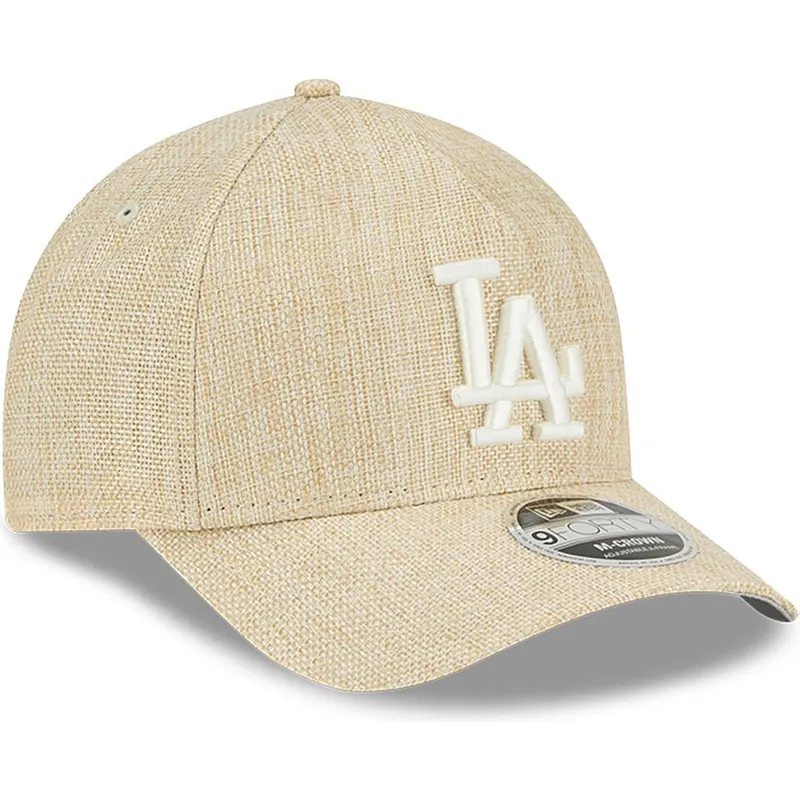 beige-bojd-keps-snapback-9forty-m-crown-a-frame-cotton-weave-fran-los-angeles-dodgers-mlb-av-new-era