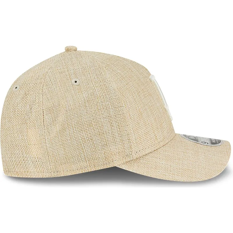 beige-bojd-skarm-snapback-keps-9forty-m-crown-a-frame-cotton-weave-los-angeles-dodgers-mlb-fran-new-era