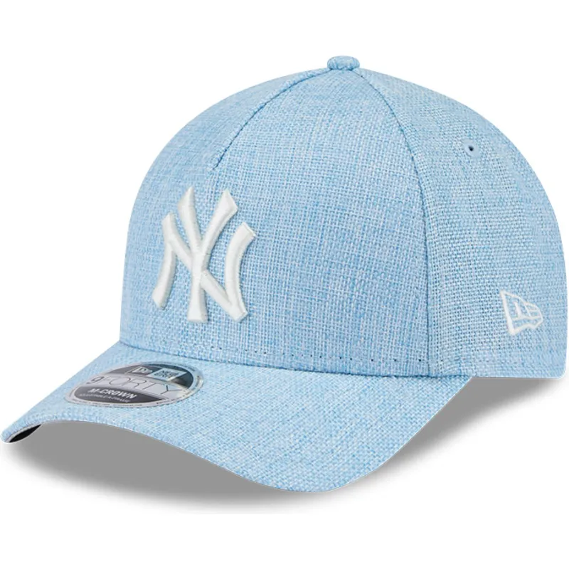 ljusbla-kurvad-keps-snapback-9forty-m-crown-a-frame-cotton-weave-fran-new-york-yankees-mlb-av-new-era