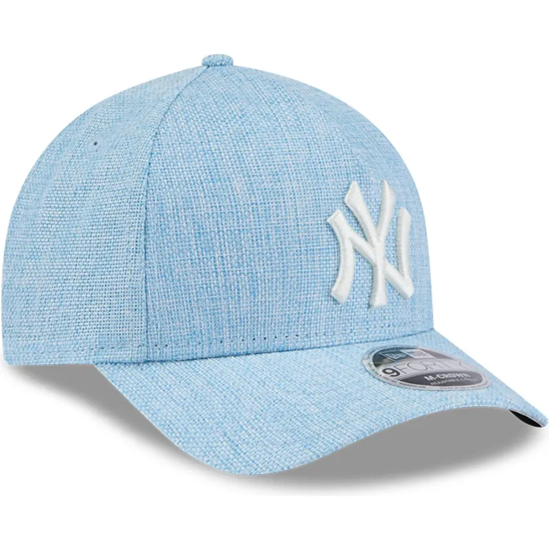 ljusbla-kurvad-keps-snapback-9forty-m-crown-a-frame-cotton-weave-fran-new-york-yankees-mlb-av-new-era