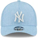 ljusbla-kurvad-keps-snapback-9forty-m-crown-a-frame-cotton-weave-fran-new-york-yankees-mlb-av-new-era