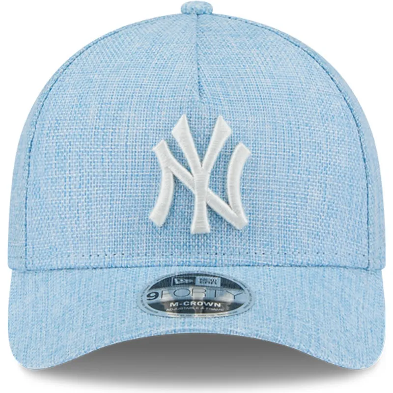 ljusbla-kurvad-keps-snapback-9forty-m-crown-a-frame-cotton-weave-fran-new-york-yankees-mlb-av-new-era