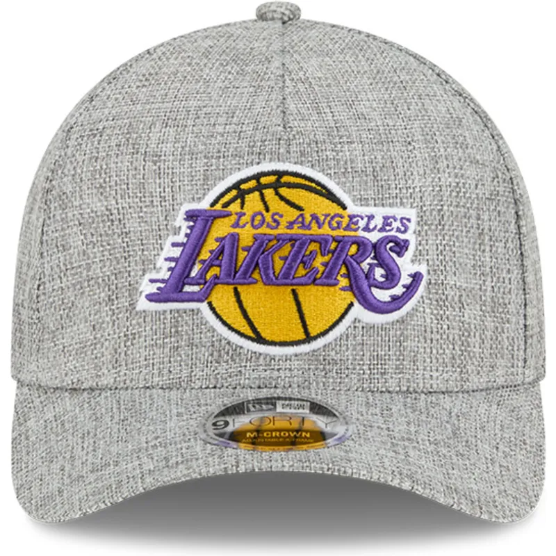 gra-kurvad-snapback-keps-9forty-m-crown-a-frame-cotton-weave-fran-los-angeles-lakers-nba-av-new-era