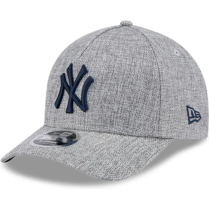 gra-kurvad-snapback-keps-med-marinbla-logotyp-9forty-m-crown-a-frame-cotton-weave-fran-new-york-yankees-mlb-av-new-era