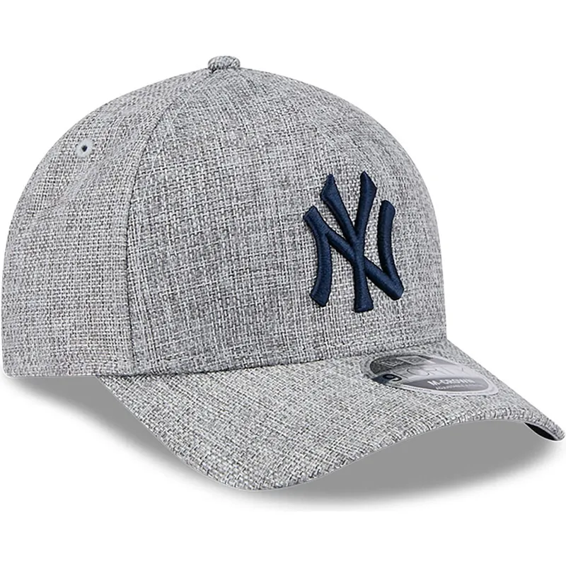 gra-kurvad-snapback-keps-med-marinbla-logotyp-9forty-m-crown-a-frame-cotton-weave-fran-new-york-yankees-mlb-av-new-era