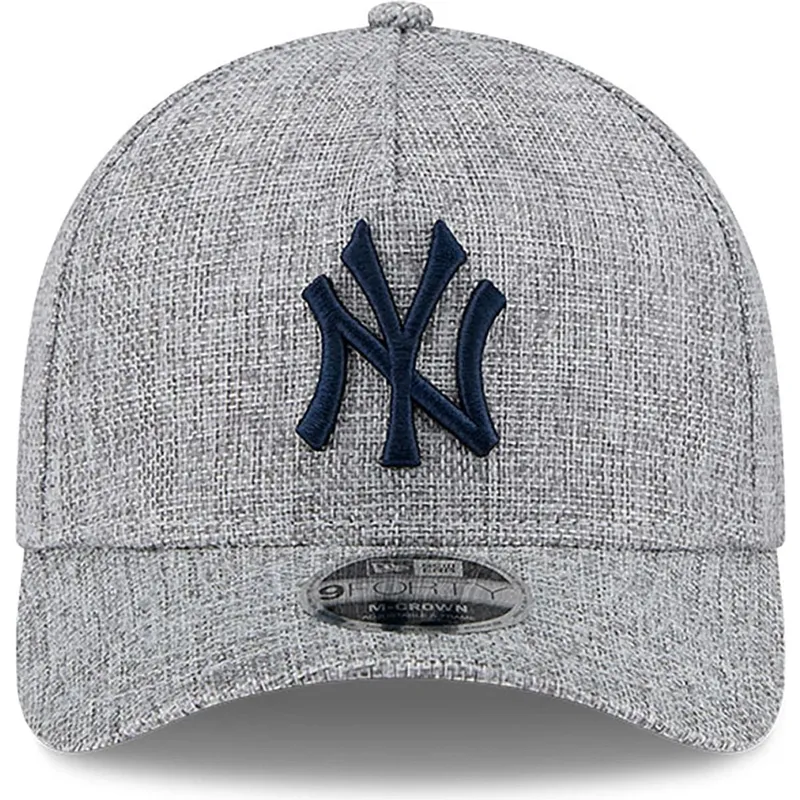 gra-kurvad-snapback-keps-med-marinbla-logotyp-9forty-m-crown-a-frame-cotton-weave-fran-new-york-yankees-mlb-av-new-era