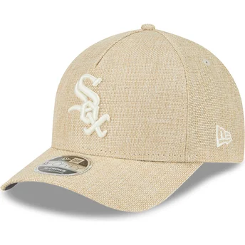 Böjd beige snapback 9FORTY M-Crown A Frame Cotton Weave från Chicago White Sox MLB av New Era