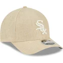 beige-bojd-skarm-snapback-keps-9forty-m-crown-a-frame-cotton-weave-fran-chicago-white-sox-mlb-av-new-era