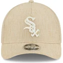 beige-bojd-skarm-snapback-keps-9forty-m-crown-a-frame-cotton-weave-fran-chicago-white-sox-mlb-av-new-era