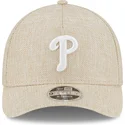 beige-bojd-skarm-snapback-keps-9forty-m-crown-a-frame-cotton-weave-fran-philadelphia-phillies-mlb-fran-new-era