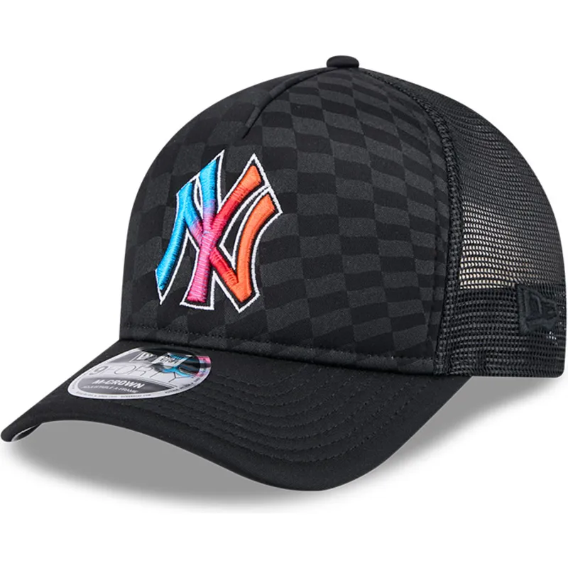 svart-trucker-keps-9forty-m-crown-a-frame-gradient-raceway-new-york-yankees-mlb-fran-new-era