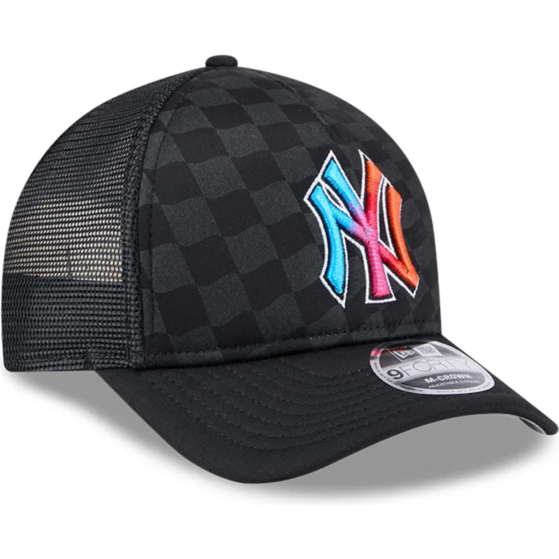svart-trucker-keps-9forty-m-crown-a-frame-gradient-raceway-new-york-yankees-mlb-fran-new-era