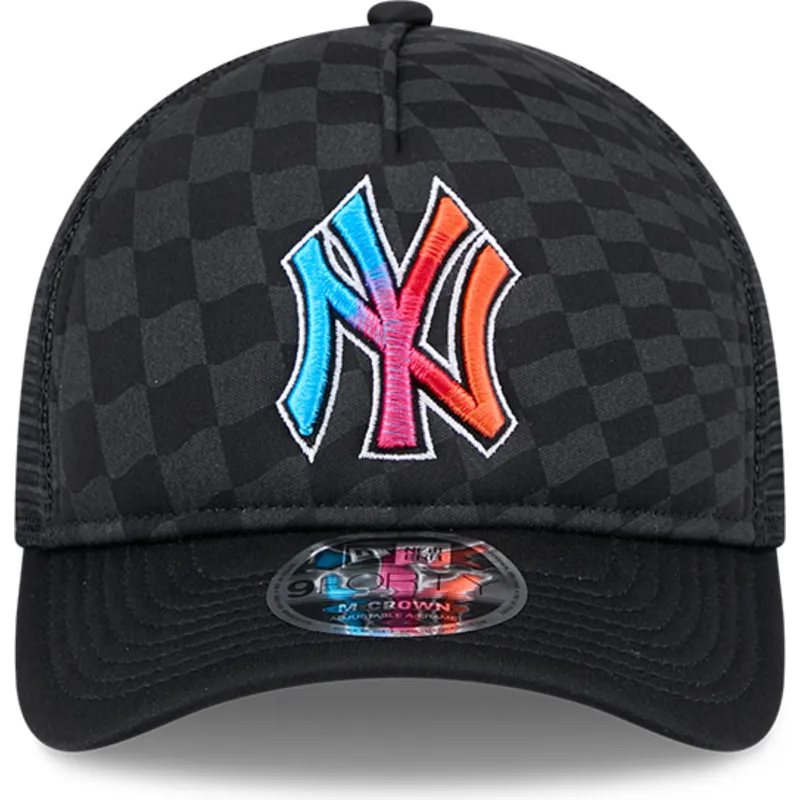 svart-trucker-keps-9forty-m-crown-a-frame-gradient-raceway-new-york-yankees-mlb-fran-new-era