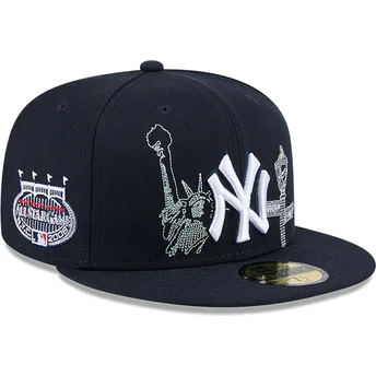 New Era 59FIFTY justerbar marinblå keps med State Stitch från New York Yankees MLB