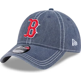 Justerbar blå böjd keps 9TWENTY Washed Contrast från Boston Red Sox MLB av New Era