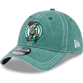 Justerbar grön kurvad keps 9TWENTY Washed Contrast från Boston Celtics NBA av New Era