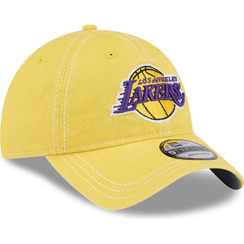 gul-bojd-justerbar-keps-9twenty-washed-contrast-fran-los-angeles-lakers-nba-av-new-era