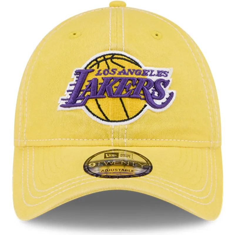 gul-bojd-justerbar-keps-9twenty-washed-contrast-fran-los-angeles-lakers-nba-av-new-era