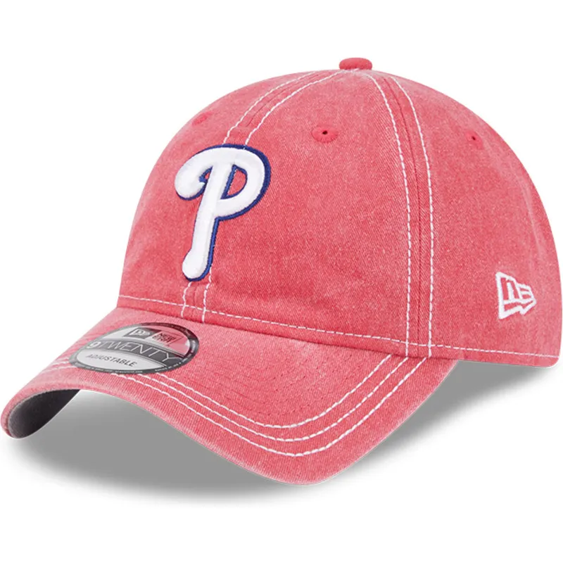 philadelphia-phillies-mlb-new-era-9twenty-tvattad-kontrast-justerbar-rosa-bojd-keps