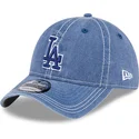 justerbar-bla-kurvad-keps-med-bla-logotyp-9twenty-washed-contrast-los-angeles-dodgers-mlb-fran-new-era