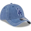 justerbar-bla-kurvad-keps-med-bla-logotyp-9twenty-washed-contrast-los-angeles-dodgers-mlb-fran-new-era